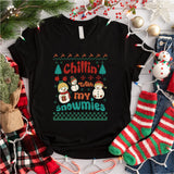 Christmas Chillin' With My Snowmies Shirt, Christmas Snowman Shirt