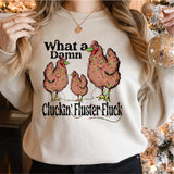 What A Damn Cluckin Fluster Fluck Christmas Lights Shirt