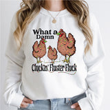 What A Damn Cluckin Fluster Fluck Christmas Lights Shirt