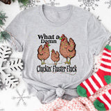 What A Damn Cluckin Fluster Fluck Christmas Lights Shirt