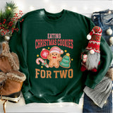 Eating Christmas Cookies For Two Shirt, Pregnant Xmas Shirt