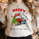 Merry Trucking Christmas Shirt, Christmas Truck Shirt