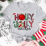 Holly Jolly Teacher Christmas Shirt, Teacher Gift Shirt