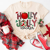 Holly Jolly Teacher Christmas Shirt, Teacher Gift Shirt