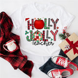 Holly Jolly Teacher Christmas Shirt, Teacher Gift Shirt