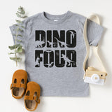 Dino Four T-Shirt, 4'th Birthday Shirt, Fourth Birthday Tee, Birthday Boy Shirt - Nesta Tees