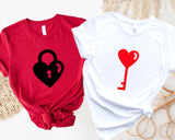 Love Lock & Love Key Shirt, Valentine&#39;s Day Shirt, Matching Shirts, Love Shirt, Key To My Heart Shirt, Couple Shirts, His And Hers Shirts - Nesta Tees