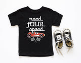 Car Race Birthday T-Shirt, Need four Speed Birthday Tees, 4'th Birthday Shirt, Birthday Boy Tee - Nesta Tees