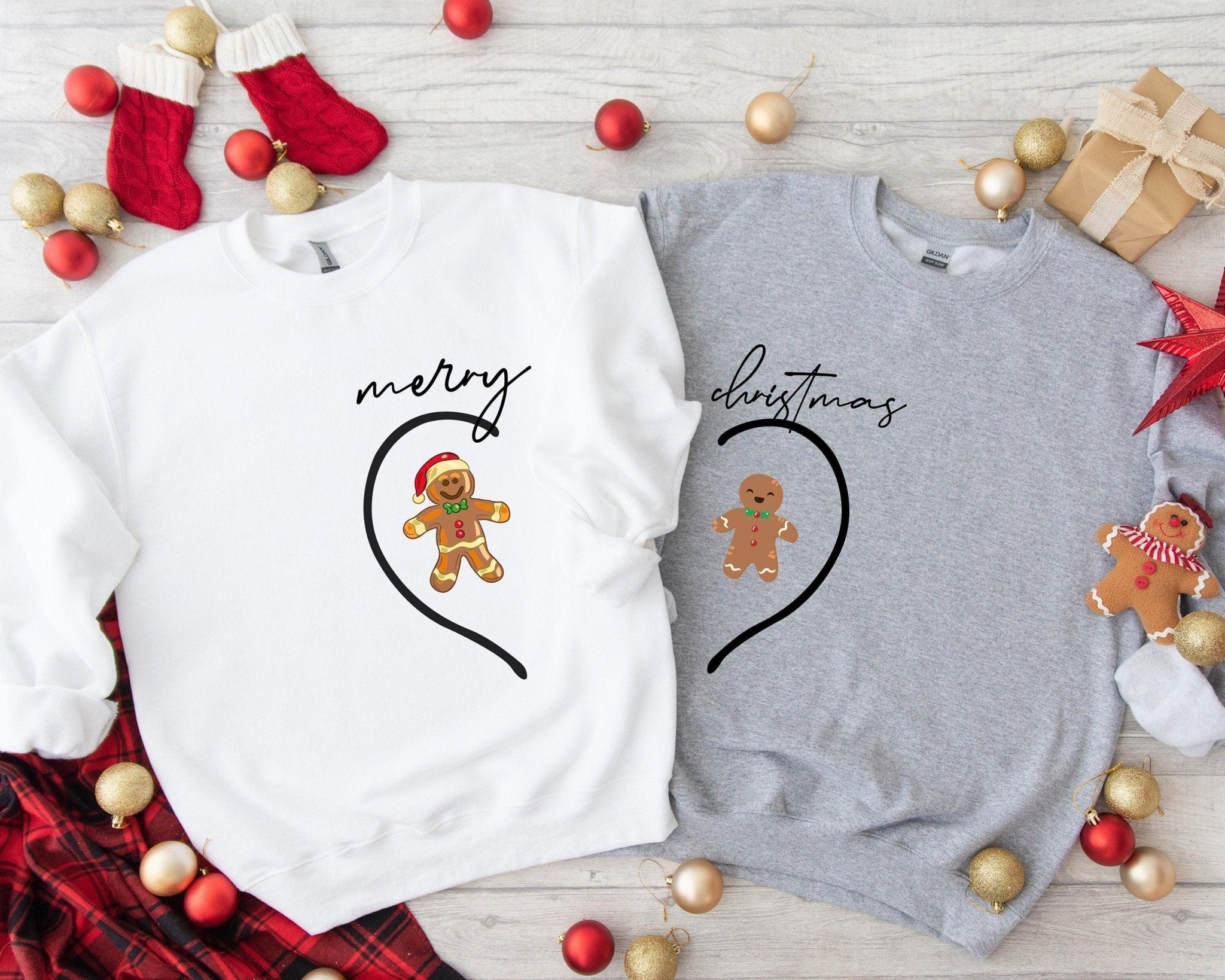 Christmas Couple Shirts, Merry Christmas Matching Shirts, Gingerbread Shirt, Christmas Honeymoon, Christmas Family Shirt, Christmas Cookies - Nesta Tees