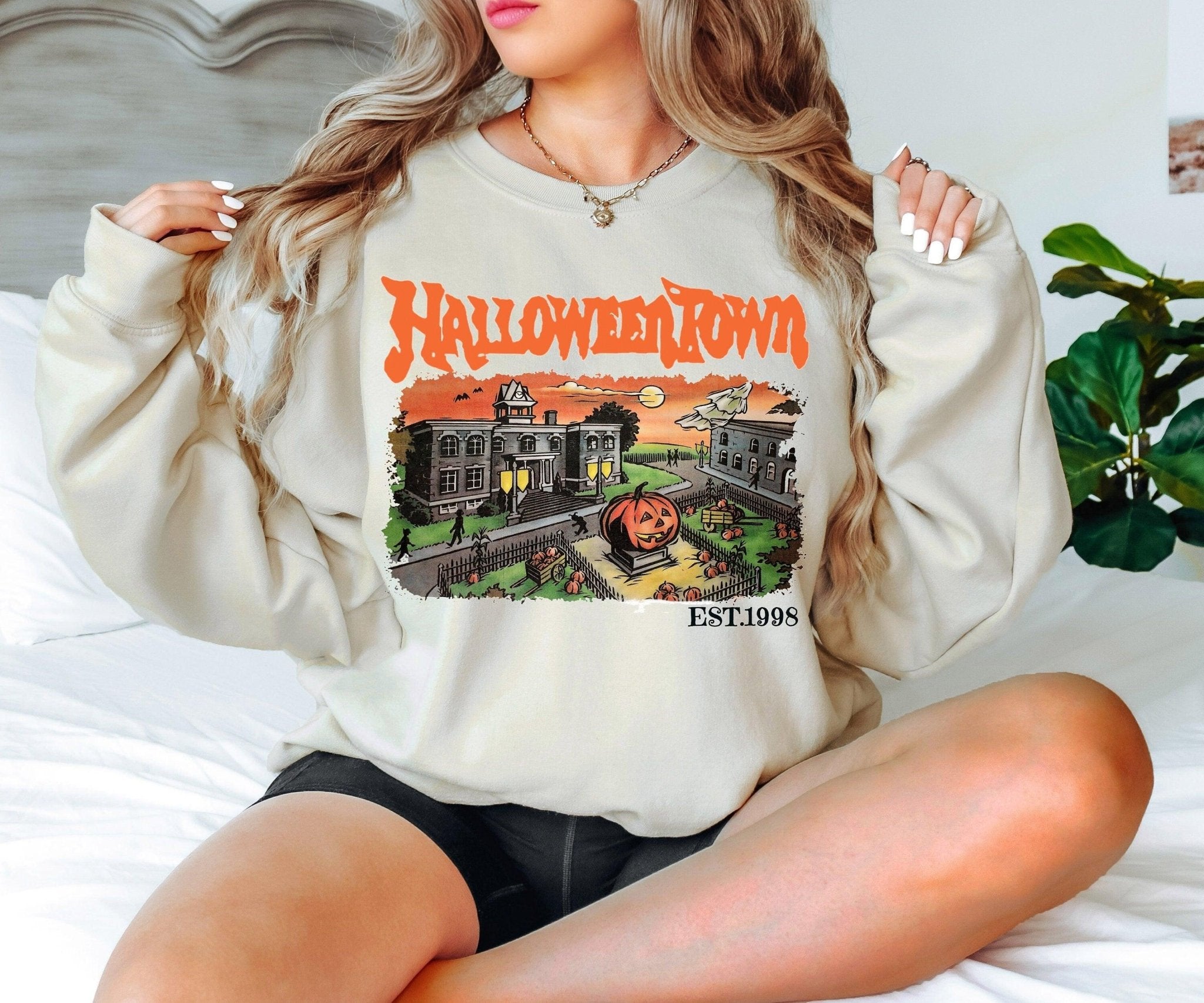 Halloweentown Est 1998 Sweatshirt, Halloweentown University, Retro Halloweentown Sweatshirt, Fall Sweatshirt, Vintage Halloween Sweatshirt - Nesta Tees