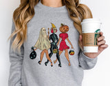 Girls Skeleton Sweatshirt, Halloween Girl Hoodie, Trick Or Treat Girls, Vintage Halloween Shirt, Sanderson Sisters Shirt, Halloween Outfits - Nesta Tees