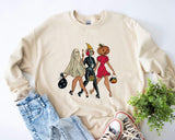 Girls Skeleton Sweatshirt, Halloween Girl Hoodie, Trick Or Treat Girls, Vintage Halloween Shirt, Sanderson Sisters Shirt, Halloween Outfits - Nesta Tees