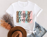 Blessed Teacher Shirt, Teacher Leopard Shirt, Thanksgiving Teacher Shirt, Teacher Mode Shirt, Teacher Life Shirt, Teachers Day Shirt - Nesta Tees