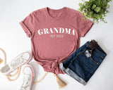 Grandma Grandma Est Shirts, Matching Nana Papa Shirts, Grandma Est Shirt, Grandpa Est Shirt, Nana Est Shirt, Promoted To Grandma Shirt - Nesta Tees