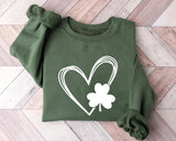 Heart Clover Shirt, St Paddy&#39;s Shirt, Shamrock Heart Shirt, St Patrick&#39;s Day Shirt, Lucky Clover Heart Shirt, Irish Family Gift, St Patty&#39;s - Nesta Tees