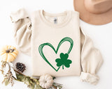 Heart Clover Shirt, St Paddy&#39;s Shirt, Shamrock Heart Shirt, St Patrick&#39;s Day Shirt, Lucky Clover Heart Shirt, Irish Family Gift, St Patty&#39;s - Nesta Tees