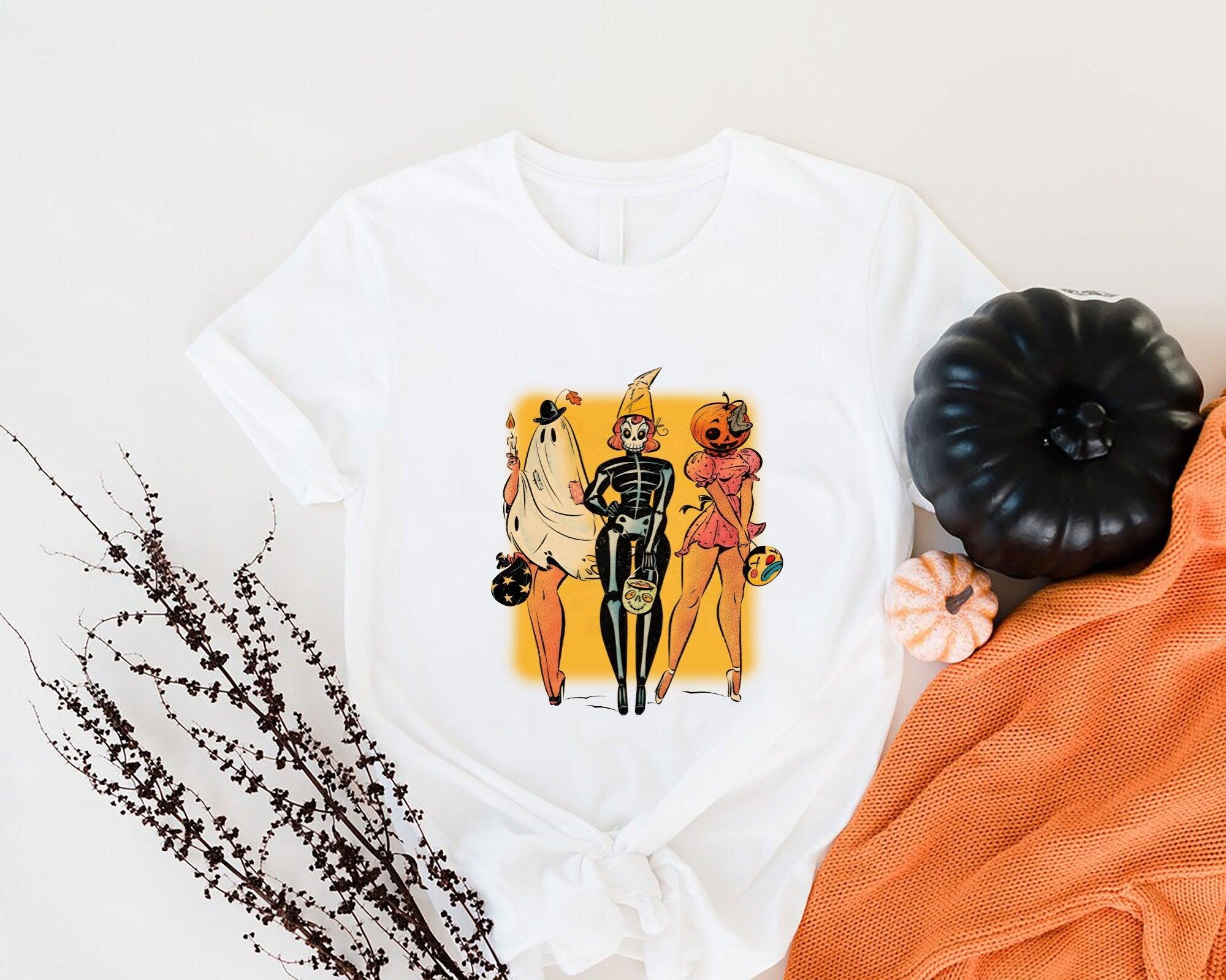 Girls Skeleton Shirt, Halloween Girl Shirt, Trick Or Treat Girls Shirt, Vintage Halloween Shirt, Sanderson Sisters Shirt, Halloween Outfits - Nesta Tees