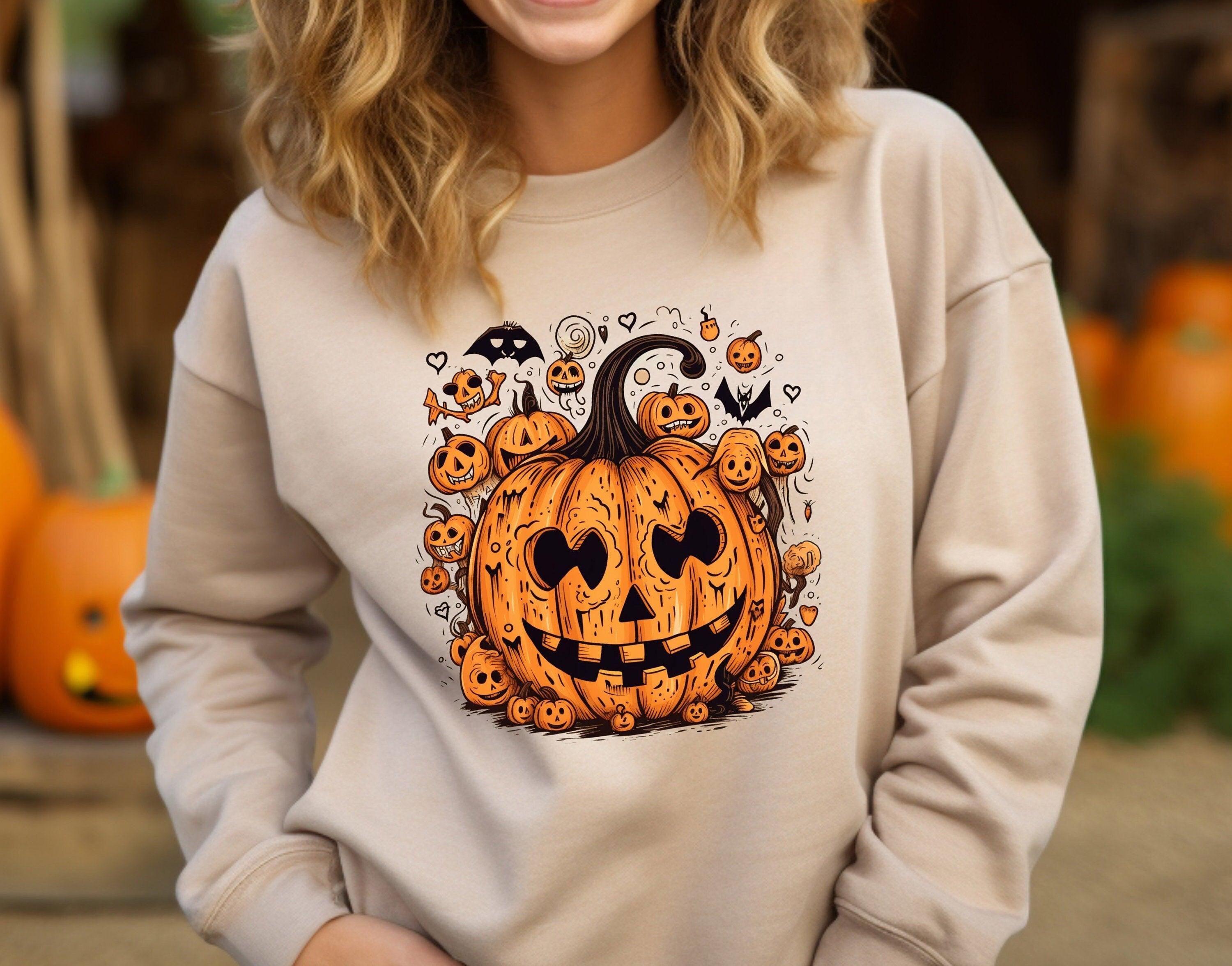 Pumpkin Face Sweatshirt, Halloween Hoodie, Fall Hoodie, Halloween Party Shirt, Halloween Costume, Halloween Matching Shirts, Pumpkin Shirt - Nesta Tees