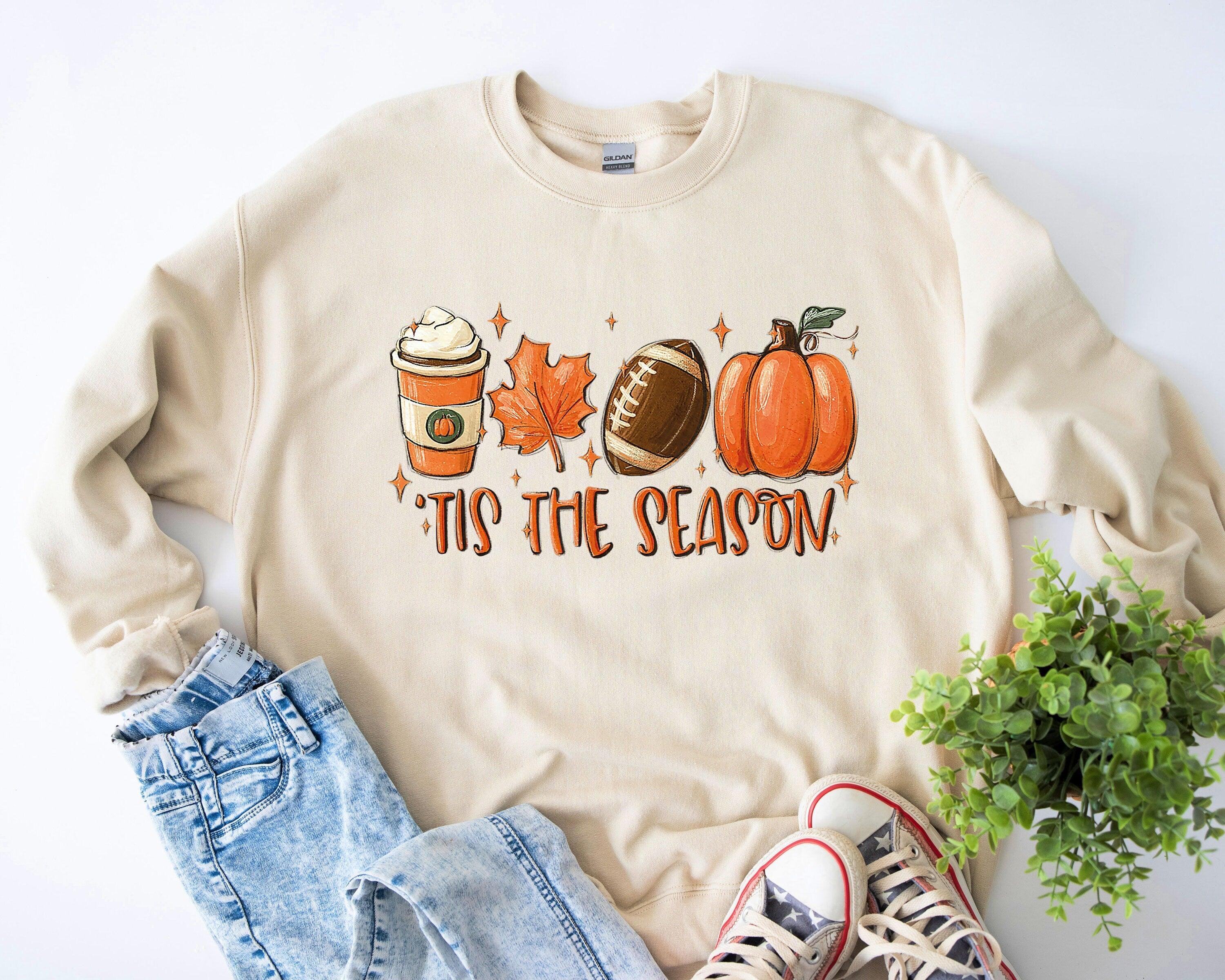 Tis The Season Football Shirt, Gameday Sweatshirt, Fall Coffee Shirt, Coffee Lovers Shirt, Pumpkin Latte Shirt, Pumpkin Spice Shirt - Nesta Tees