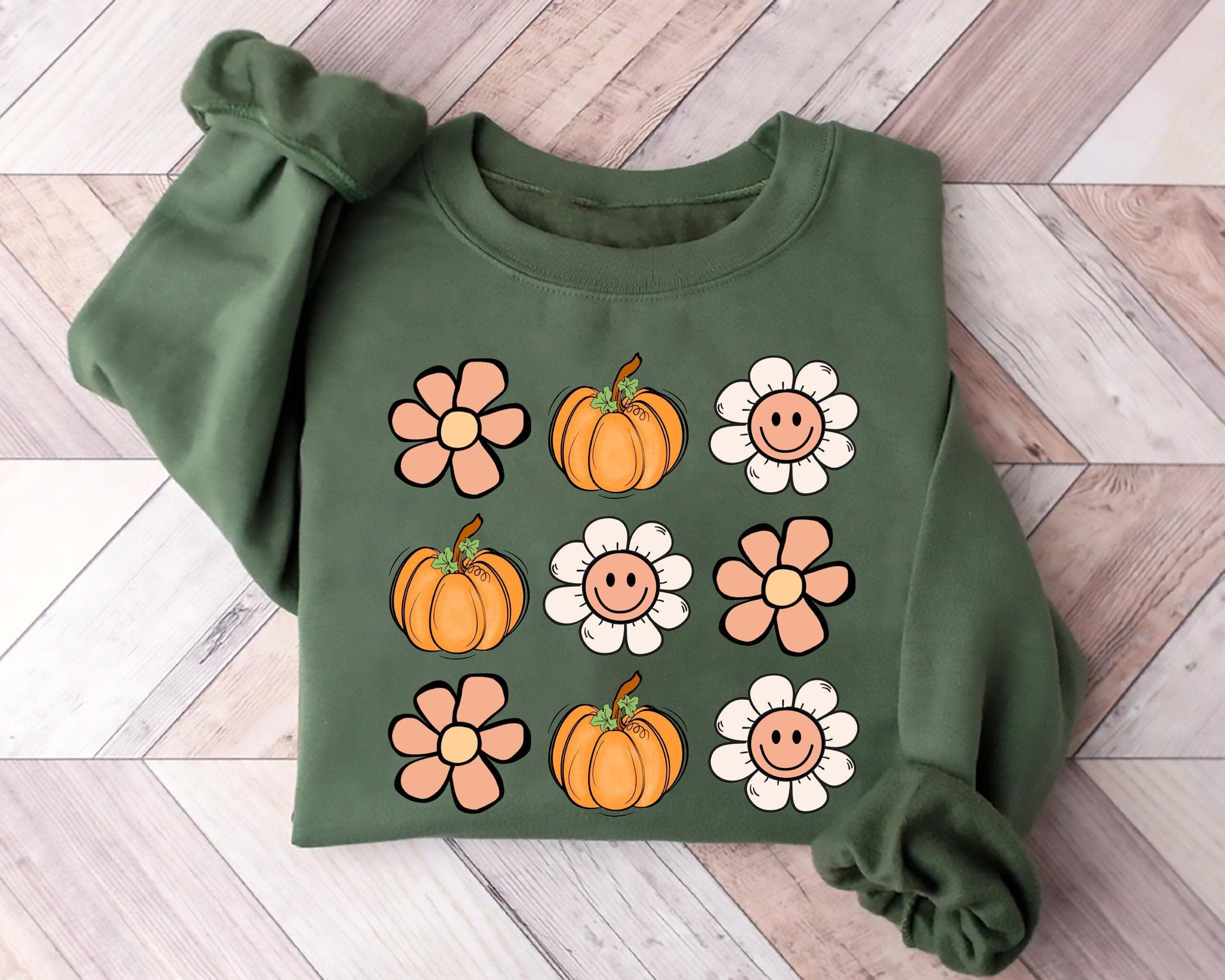 Retro Daisy Pumpkin Fall Season Shirt - Nesta Tees