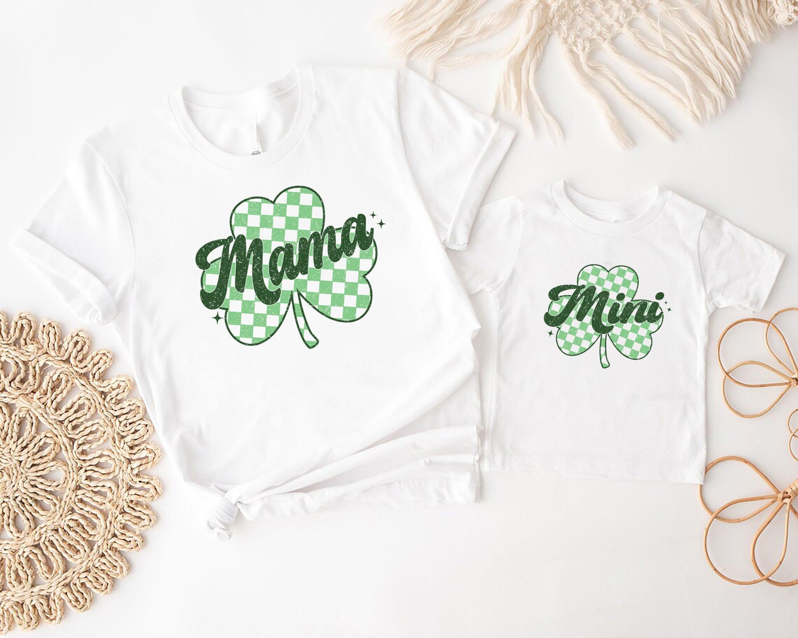 St. Patrick&#39;s Day Mama Mini Matching Shirts, Lucky Mama Lucky Mini Shirts, Saint Patrick Family Shirt, Irish Mom, New Mom Gift for St Pattys - Nesta Tees