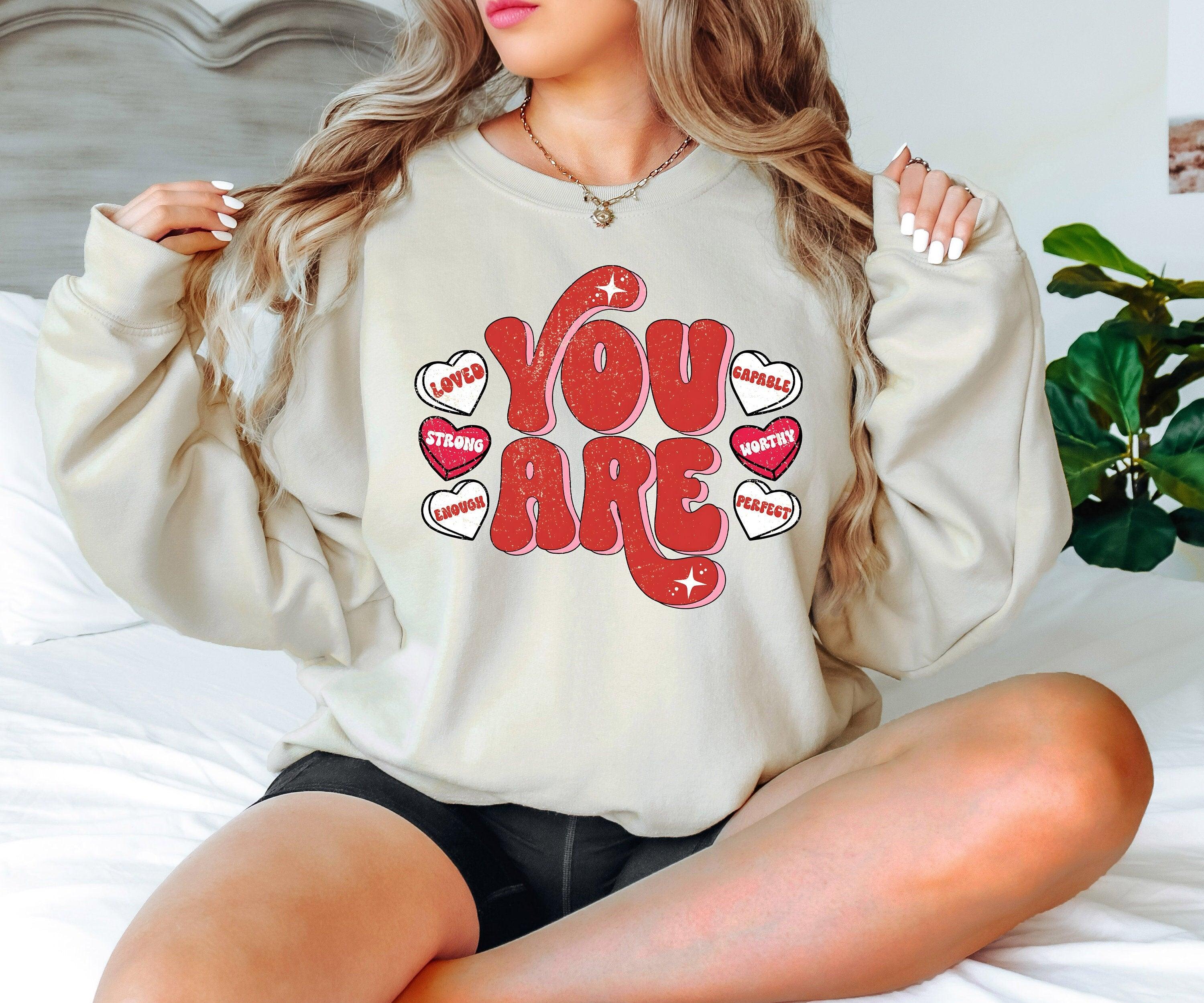 Retro Valentines Day Shirt, Self Love Shirt, You Are Enough, Valentine&#39;s Day Shirt, Positive Vibes Shirt, Love Yourself Shirt - Nesta Tees